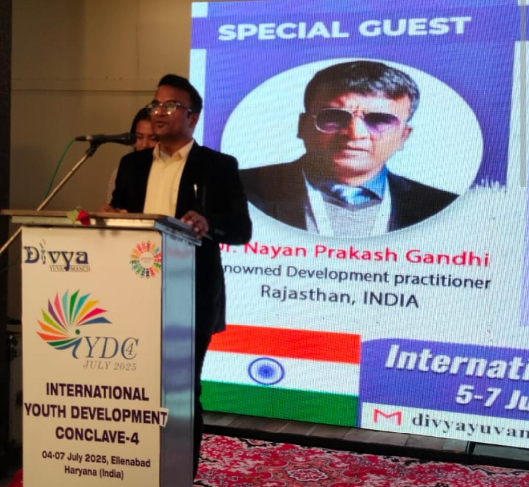 कोटा का बेटे युवा नयन प्रकाश गांधी ने इंटरनेशनल यूथ डेवलेपमेंट कॉन्क्लेव में किया राजस्थान का प्रतिनिधित्व