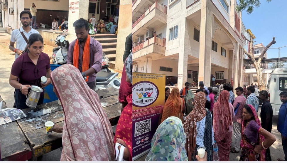 बैसाखी पर सेवा का संदेश : नयी उमंग नयी पहल फाउंडेशन ने जेके लोन अस्पताल में वितरित की ठंडी छाछ