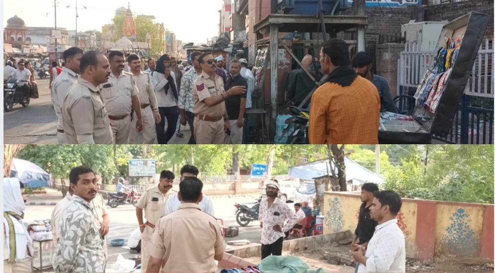 रेलवे स्टेशन रोड पर नगर निगम की अतिक्रमण विरोधी कार्रवाई, ठेले-होर्डिंग्स जब्त