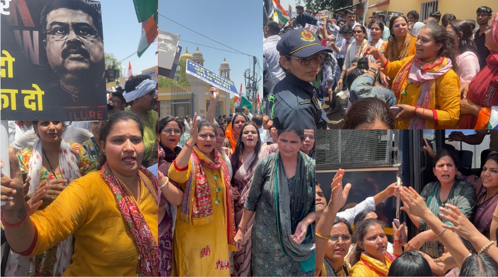 नीट पेपर लीक मामले को लेकर कांग्रेस का जयपुर में विशाल प्रदर्शन, केंद्रीय शिक्षा मंत्री के इस्तीफे की मांग