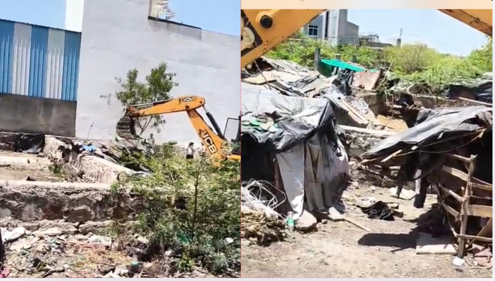 एरोड्राम से विकास पथ तक चला अतिक्रमण हटाओ अभियान, ठेले-थड़ियां हटाई गईं