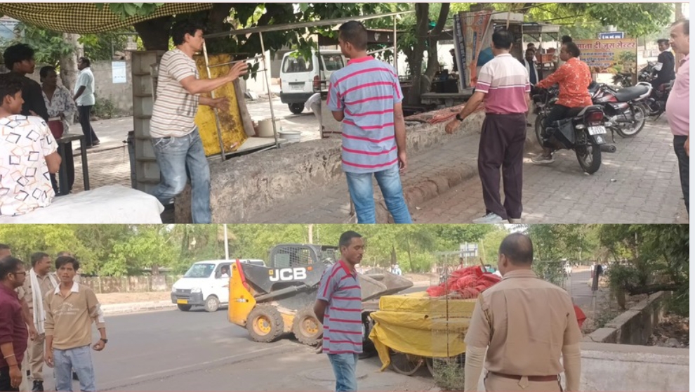 अतिक्रमण मुक्त कोटा बनाने के लिए निगम आयुक्त ओमप्रकाश मेहरा के नेतृत्व में चला विशेष अभियान