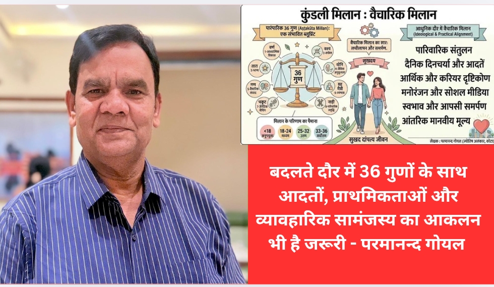 बदलते दौर में 36 गुणों के साथ आदतों, प्राथमिकताओं और व्यावहारिक सामंजस्य का आकलन भी है जरूरी – परमानन्द गोयल