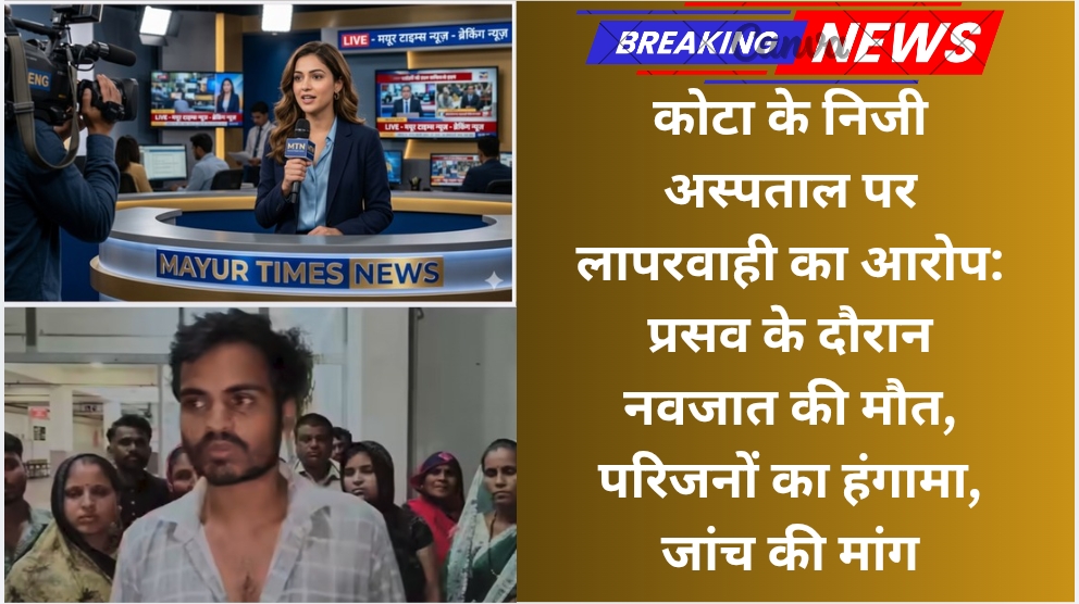 कोटा के निजी अस्पताल पर लापरवाही का आरोप: प्रसव के दौरान नवजात की मौत, परिजनों का हंगामा, जांच की मांग