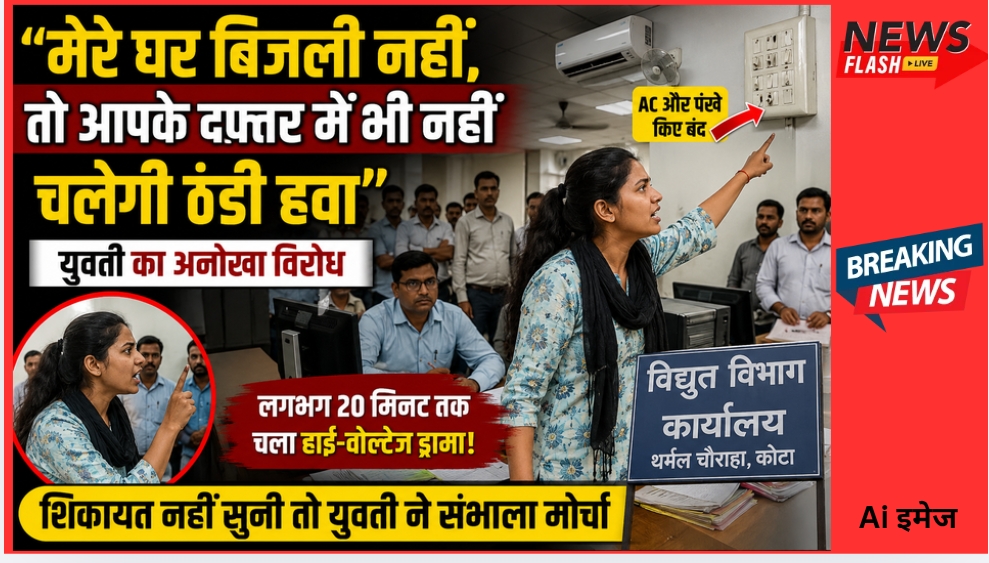कोटा: बिजली गई तो विभाग में मच गई ‘गर्मी’! बेटी ने बंद करा दिए AC और पंखे, कार्यालय में 20 मिनट तक हाई-वोल्टेज ड्रामा