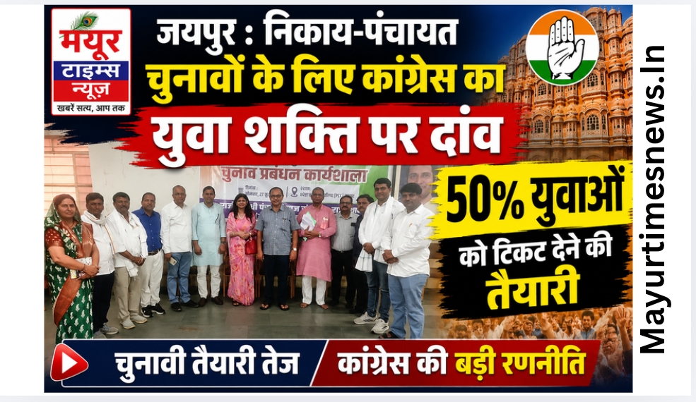 जयपुर: निकाय-पंचायत चुनावों के लिए कांग्रेस का युवा शक्ति पर दांव, 50% युवाओं को टिकट देने की तैयारी