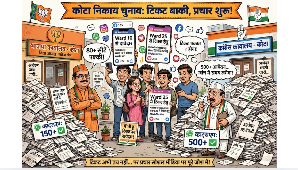 कोटा में निकाय चुनाव से पहले टिकट की होड़ तेज, सोशल मीडिया पर दावेदारों का शक्ति प्रदर्शन