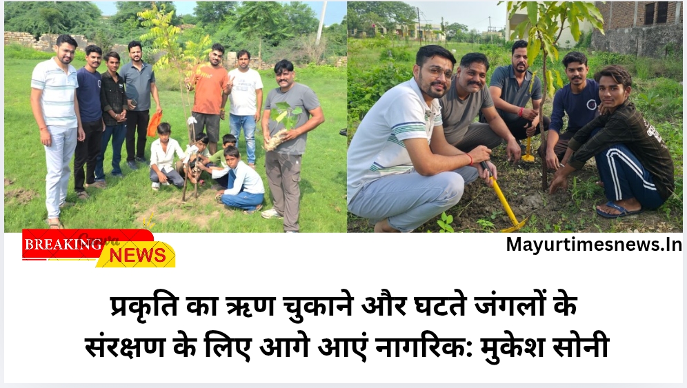 प्रकृति का ऋण चुकाने और घटते जंगलों के संरक्षण के लिए आगे आएं नागरिक: मुकेश सोनी