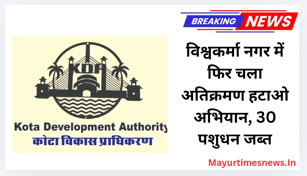 विश्वकर्मा नगर में फिर चला अतिक्रमण हटाओ अभियान, 30 पशुधन जब्त