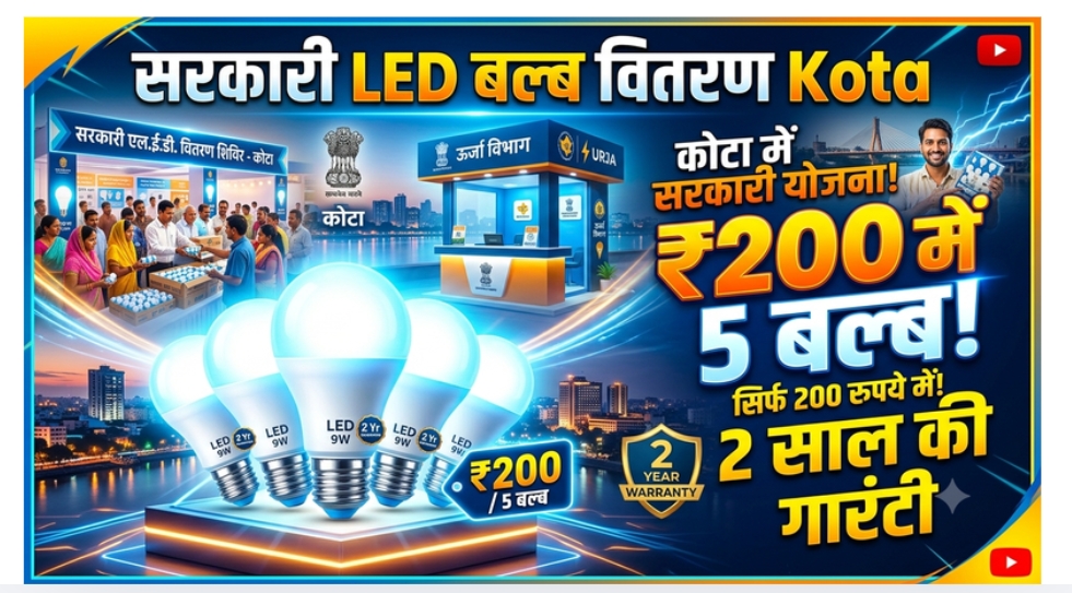 कोटा में 16 से 22 अक्टूबर तक मिलेंगे रियायती दर पर LED बल्ब, 200 रुपये में 5 बल्ब