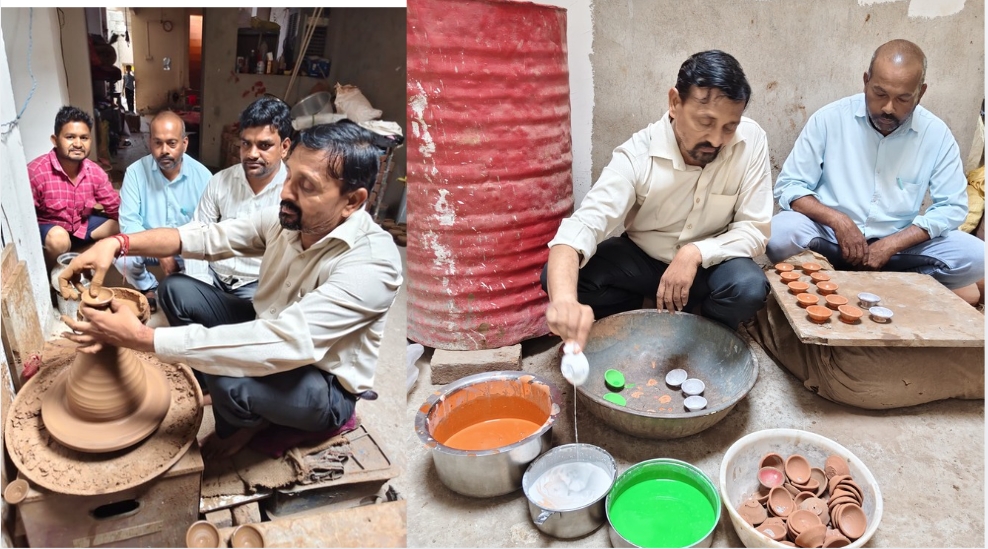 मेक इन इंडिया, मेड इन इंडिया को बढ़ावा: कोटा में तिरंगे के रंगों में बने 5100 मिट्टी के दीपक